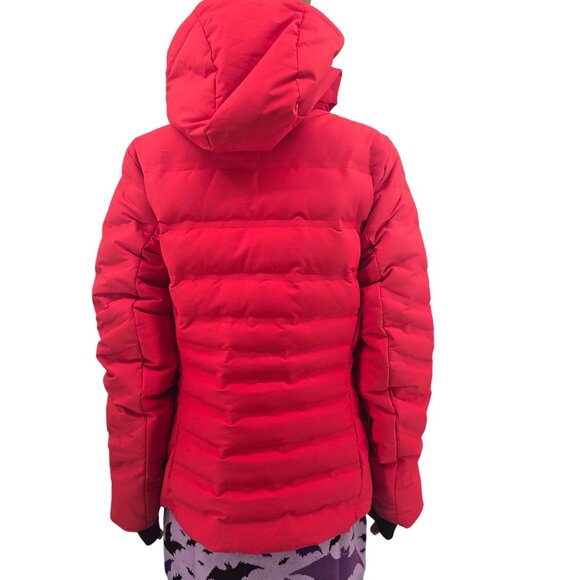 Schöffel Womens Size 10 Red Puffer Down Jacket With Hood - Picture 2 of 11